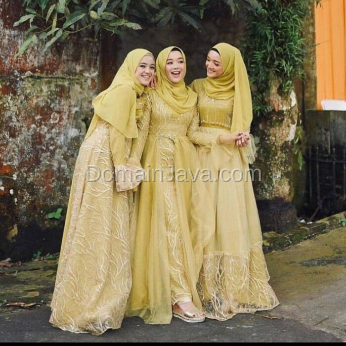 Baju Bridesmaid Kuning Lime