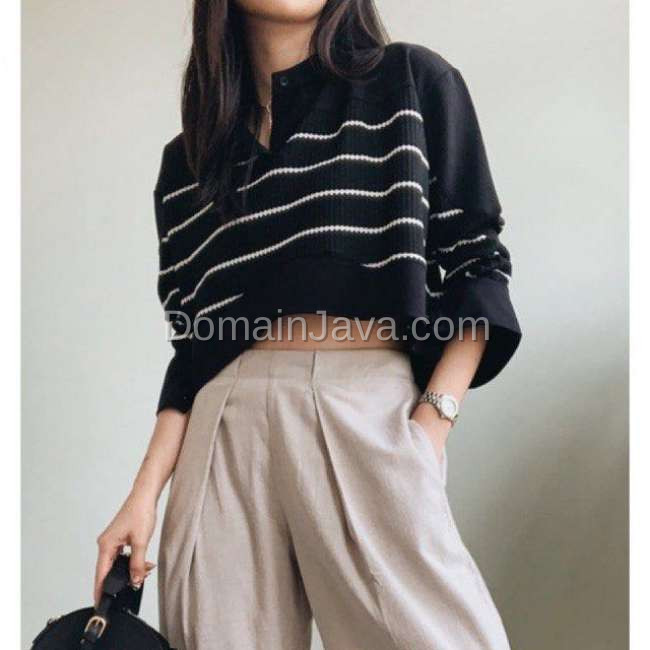 Crop Top Garis-garis