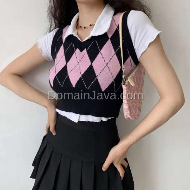 Crop Top Kotak-kotak