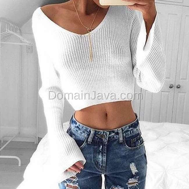 Crop Top Lengan Panjang