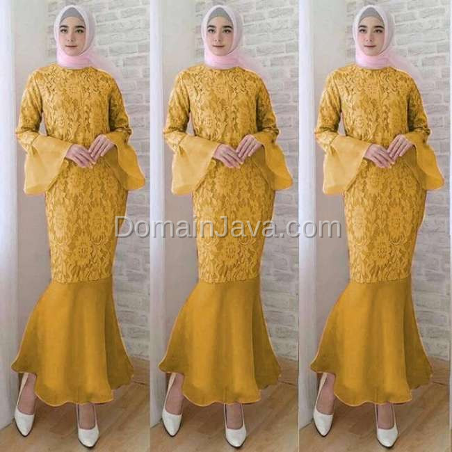 Gaun Pesta Muslimah dengan Potongan Mermaid