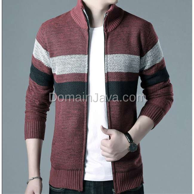 Jaket Rajut Garis-garis