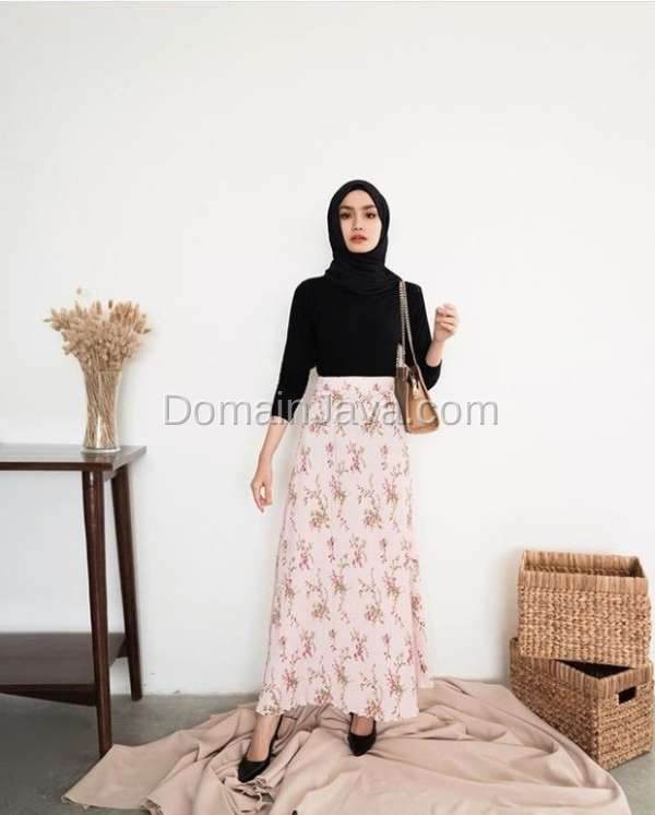 Rok Plisket Motif Floral